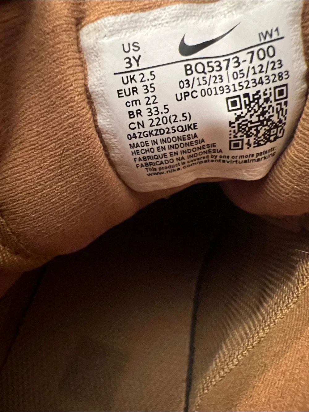 Nike Kids' Mustard Yellow High-Top Boots